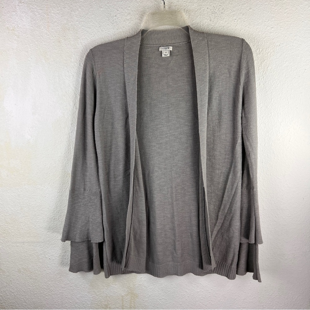 J CREW Factory Gray Sweater with double bell sleeves. Size XS. cottagecore.